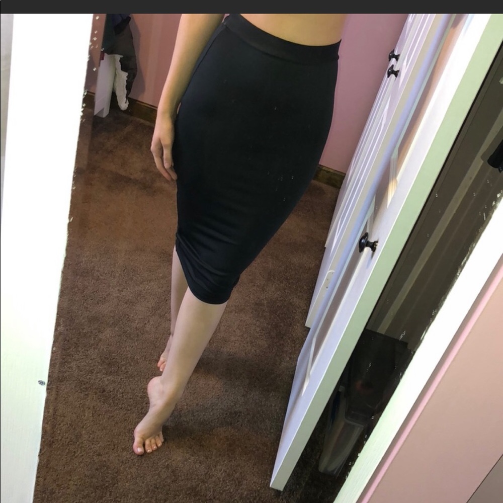 High Waisted Midi Skirt